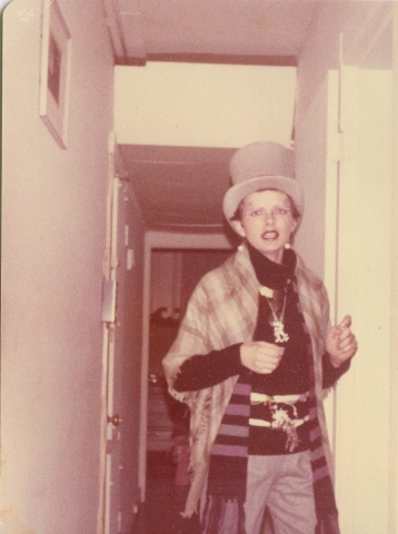 Dr. Nancy Mroczek with a tall hat.